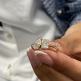 Diamond Two Stone Ring 1.39 Carat Yellow Gold 14K