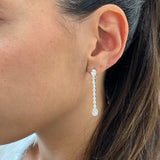 Diamond Drop Earrings 3.94 Carat White Gold 14K