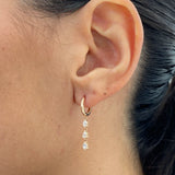 Diamond Drop Earrings 0.54 Carat Rose Gold 14K