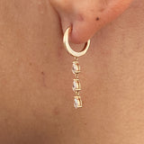Diamond Drop Earrings 0.54 Carat Rose Gold 14K