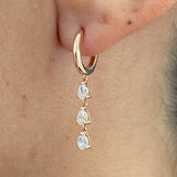 Diamond Drop Earrings 0.54 Carat Rose Gold 14K