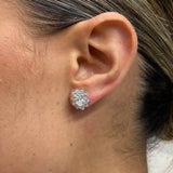 Diamond Stud Earrings 2.12 Carat White Gold 14K