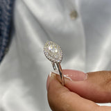 Diamond Statement Ring 1.20 Carat White Gold 14K