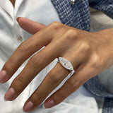 Diamond Statement Ring 1.20 Carat White Gold 14K
