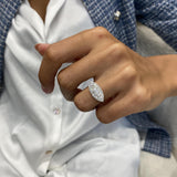 Diamond Statement Ring 1.20 Carat White Gold 14K