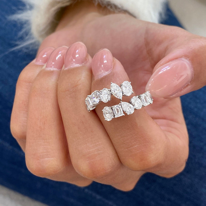 Diamond Wrap Ring 2.40 Carat White Gold 14K