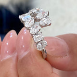 Diamond Wrap Ring 2.40 Carat White Gold 14K