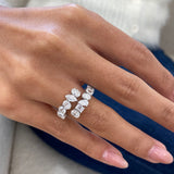 Diamond Wrap Ring 2.40 Carat White Gold 14K