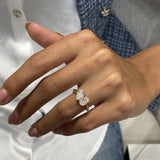 Diamond Two Stone Ring 1.47 Carat Rose Gold 14K
