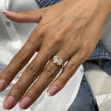 Diamond Two Stone Ring 1.47 Carat Rose Gold 14K