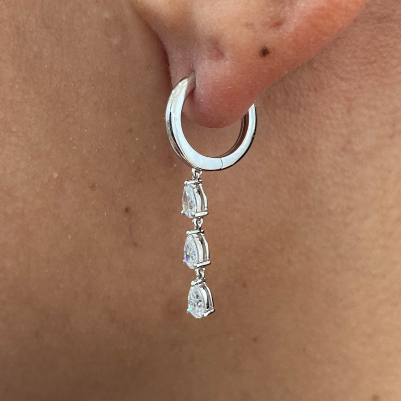 Diamond Drop Earrings 0.60 Carat White Gold 14K
