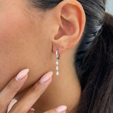 Diamond Drop Earrings 0.60 Carat White Gold 14K