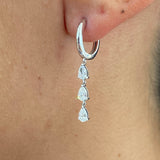 Diamond Drop Earrings 0.60 Carat White Gold 14K
