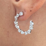 Diamond Hoop Earrings 2.52 Carat White Gold 14K