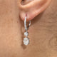 Diamond Dangle Earrings 1.92 Carat White Gold 14K