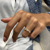 Diamond 3 Stone Ring 1.11 Carat Rose Gold 14K