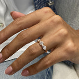 Diamond 3 Stone Ring 1.11 Carat Rose Gold 14K