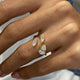 Diamond Open Ring 1.28 Carat Yellow Gold 14K