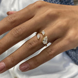Diamond Open Ring 1.28 Carat Yellow Gold 14K