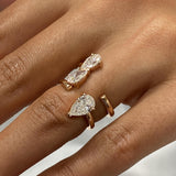 Diamond Open Ring 1.78 Carat Rose Gold 14K