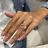 Diamond Open Ring 1.78 Carat Rose Gold 14K