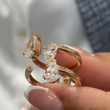 Diamond Open Ring 1.78 Carat Rose Gold 14K