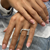Diamond 7 Stone Ring 1.57 Carat White Gold 14K