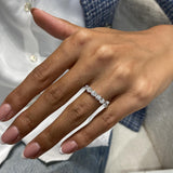 Diamond 7 Stone Ring 1.57 Carat White Gold 14K