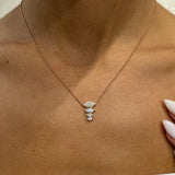 Diamond Pendant Necklace 1.34 Carat Rose Gold 14K