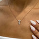 Diamond Pendant Necklace 1.34 Carat Rose Gold 14K