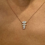 Diamond Pendant Necklace 1.34 Carat Rose Gold 14K