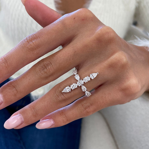 Diamond Statement Ring 1.79 Carat White Gold 14K