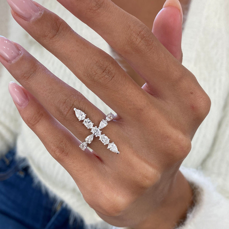 Diamond Statement Ring 1.79 Carat White Gold 14K