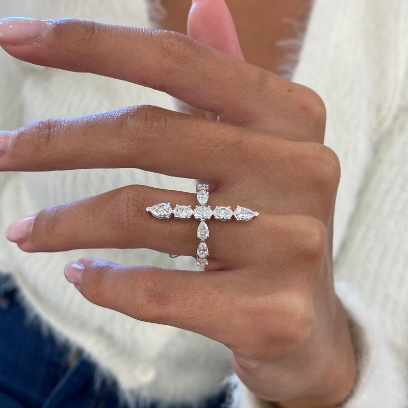 Diamond Statement Ring 1.79 Carat White Gold 14K