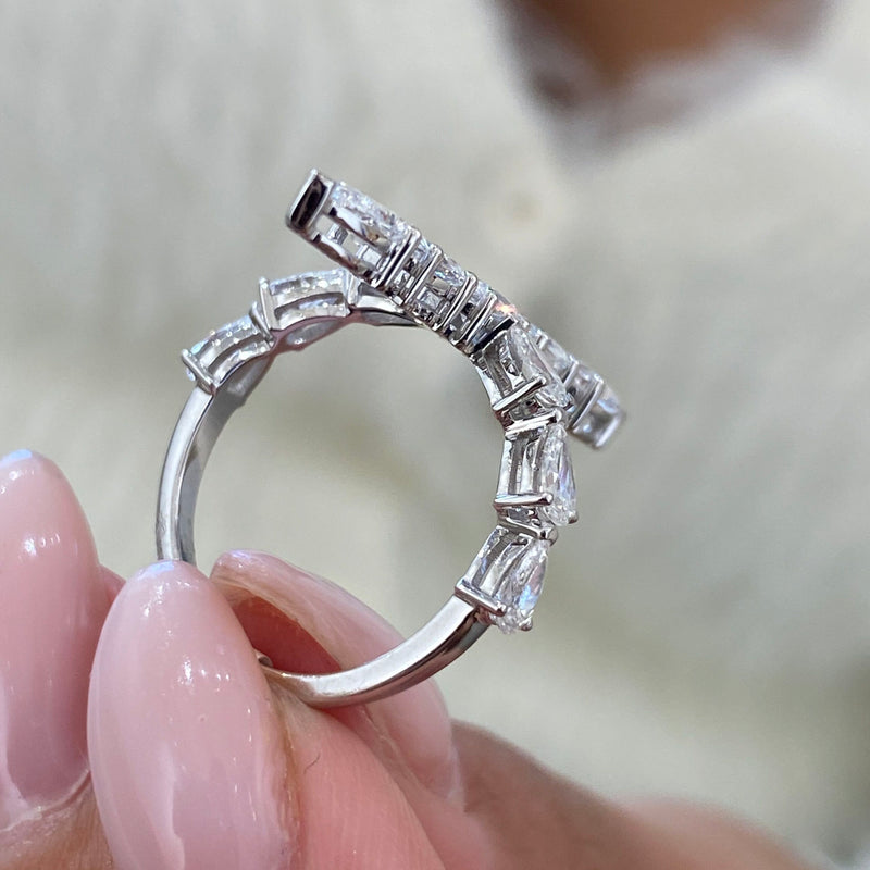 Diamond Statement Ring 1.79 Carat White Gold 14K