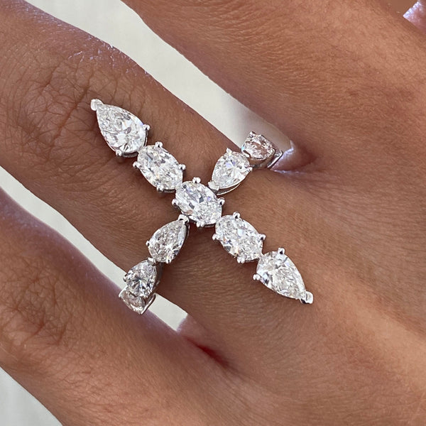 Diamond Statement Ring 1.79 Carat White Gold 14K