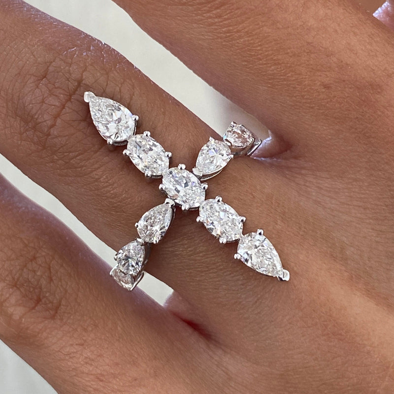 Diamond Statement Ring 1.79 Carat White Gold 14K
