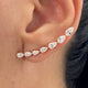 Diamond Climber Earrings 1.80 Carat Rose Gold 14K