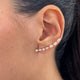 Diamond Climber Earrings 1.80 Carat Rose Gold 14K