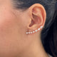 Diamond Climber Earrings 1.80 Carat Rose Gold 14K