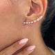 Diamond Climber Earrings 1.80 Carat Rose Gold 14K