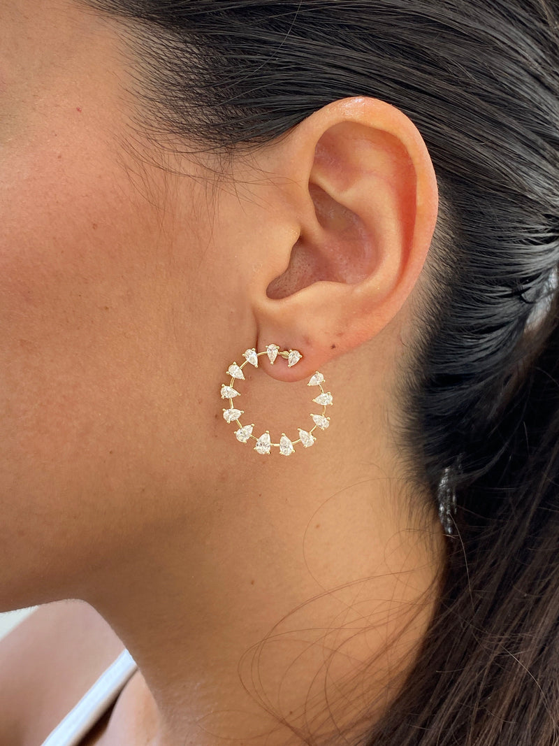 Diamond Hoop 2.50 Carat Yellow Gold 14K