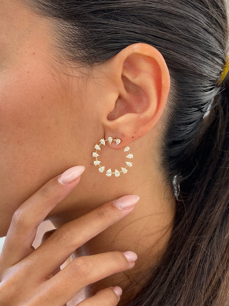 Diamond Hoop 2.50 Carat Yellow Gold 14K