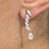 Diamond Drop Earrings 2.20 Carat White Gold 14K