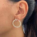 Diamond Hoop Earrings 3.5 ct Yellow Gold