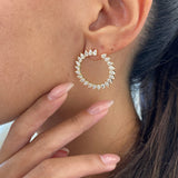 Diamond Hoop Earrings 3.5 ct Yellow Gold