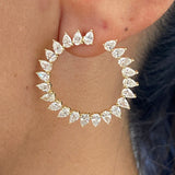 Diamond Hoop Earrings 3.6 ct Yellow Gold