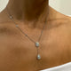 Diamond Lariat Necklace 2.15 Carat White Gold 14K