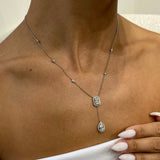 Diamond Lariat Necklace 2.15 Carat White Gold 14K