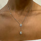 Diamond Lariat Necklace 2.15 Carat White Gold 14K
